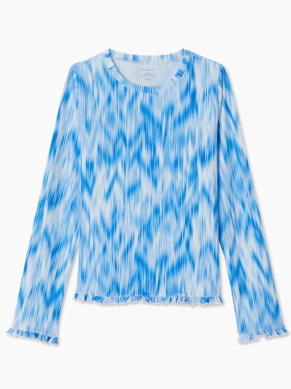 Summersalt Waterside Ruffle Rash Guard Bali Breeze Blue White size 12